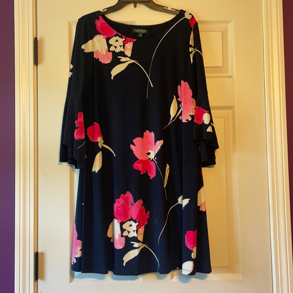A navy blue dress